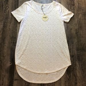 NWT extra long tee with sheer detail